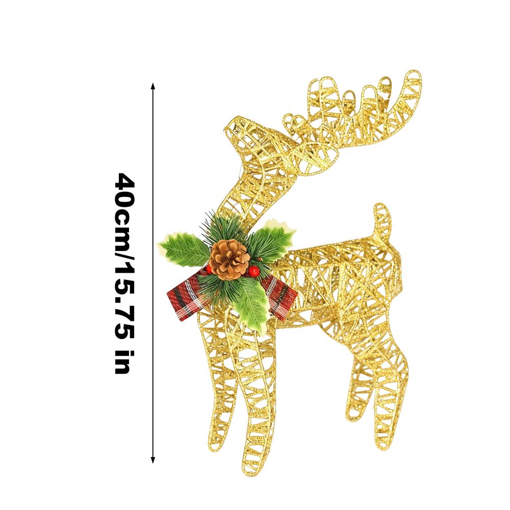 Świąteczny Renifer Świąteczny Podświetlany Metalowy Ornament Elegancki Wewnętrzny Dekor Świąteczny Na Festiwal Rodzinny Salon Zewnętrzny Wewnętrzny