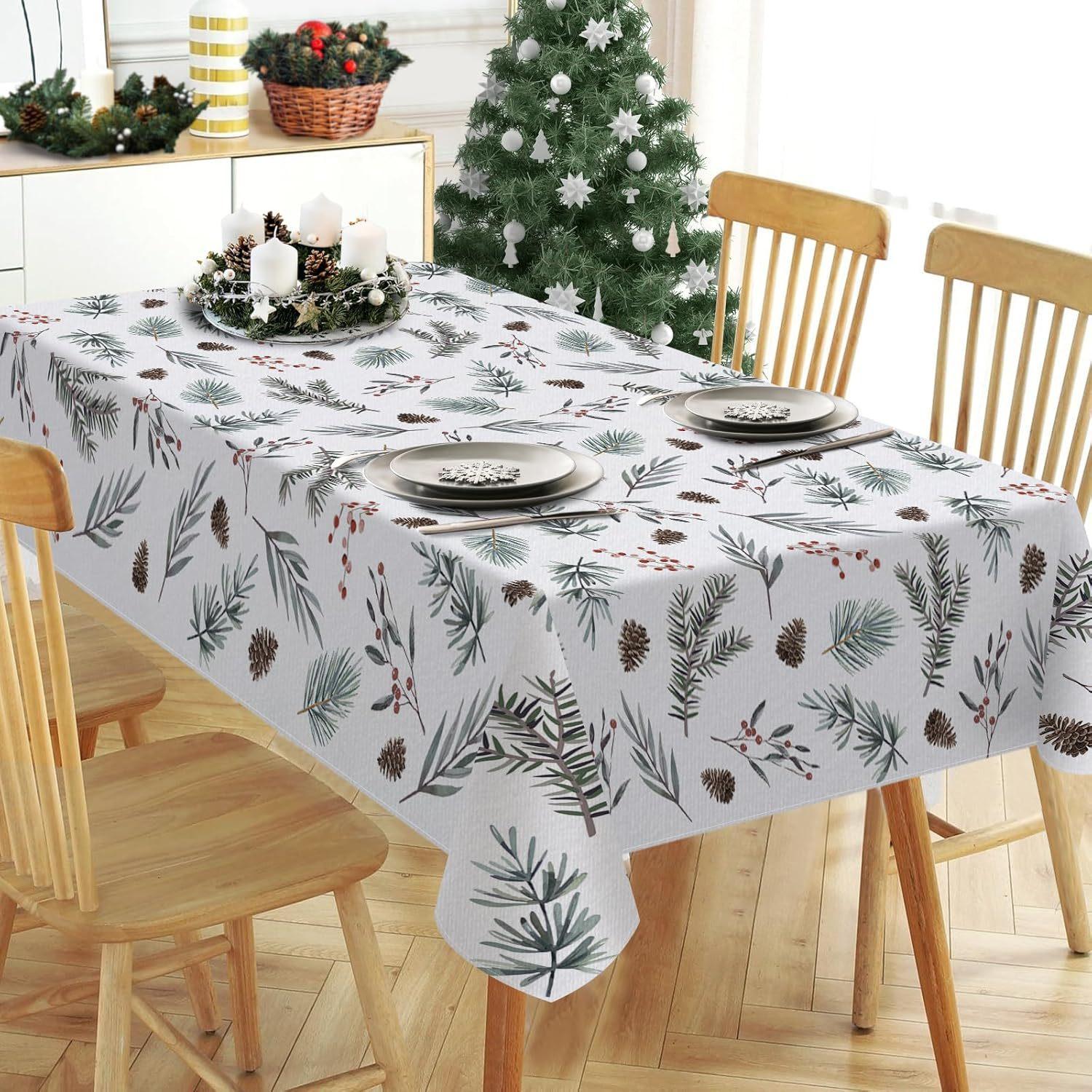 

Waterproof Christmas Tablecloth Digital Print Kitchen Dining Table Decor Washable Holiday Home Decor 90x140cm