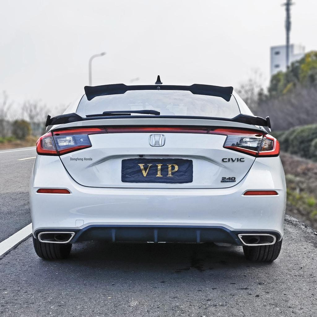 Compatible with 11th Gen Civic Hatchback: Louver Window Trim & Roof Wing Spoiler Kit