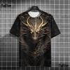 Dragon T-shirt For Men 3D Printed T Shirt Animal Pattern Short-sleeved Oversized Streetwear Tees Summer Casual Men's Tops