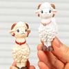 Mini Resin Sheep Figurine Adorable Appearance Delicate Craft Small Desktop Ornament for Home Office Car Decoration