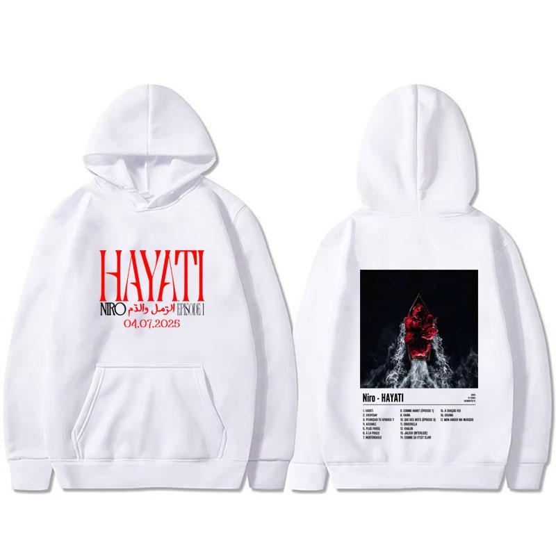 Rapper Niro HAYATI Album Graphic Hoodie Men Women Fashion Casual Oversized Pullover Hoodies Male Vintage Hip Hop Rock Streetwear