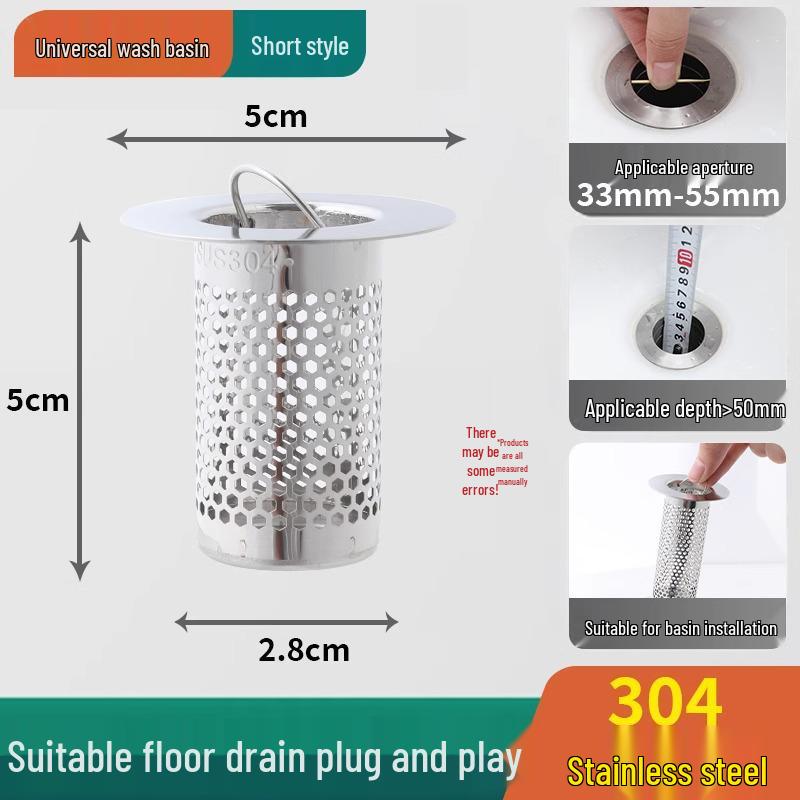Stainless Steel Anti-Clogging Insect-Proof Drain Filter Mesh for Bathroom Basins