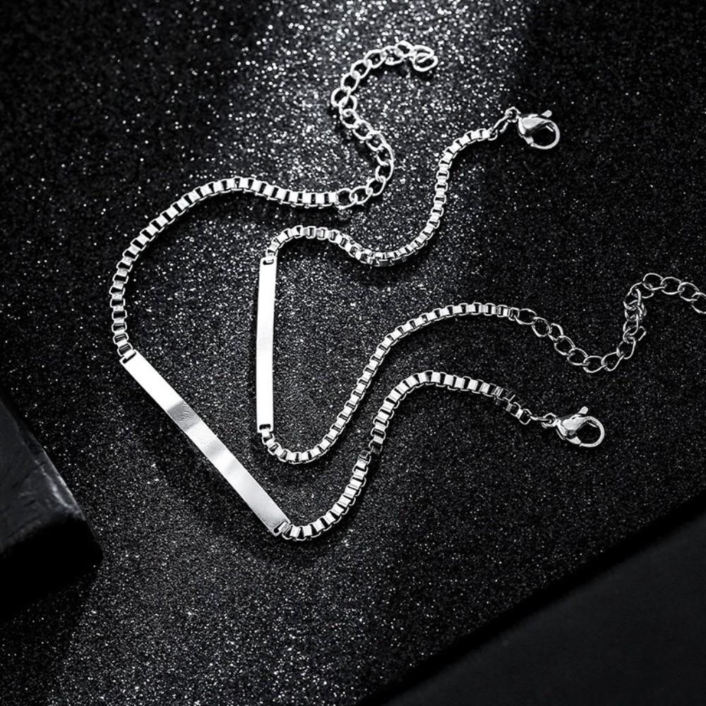 2Pcs Classic Simple Couple Bangle Adjustable Hand Bracelet Jewelry  For Women Men
