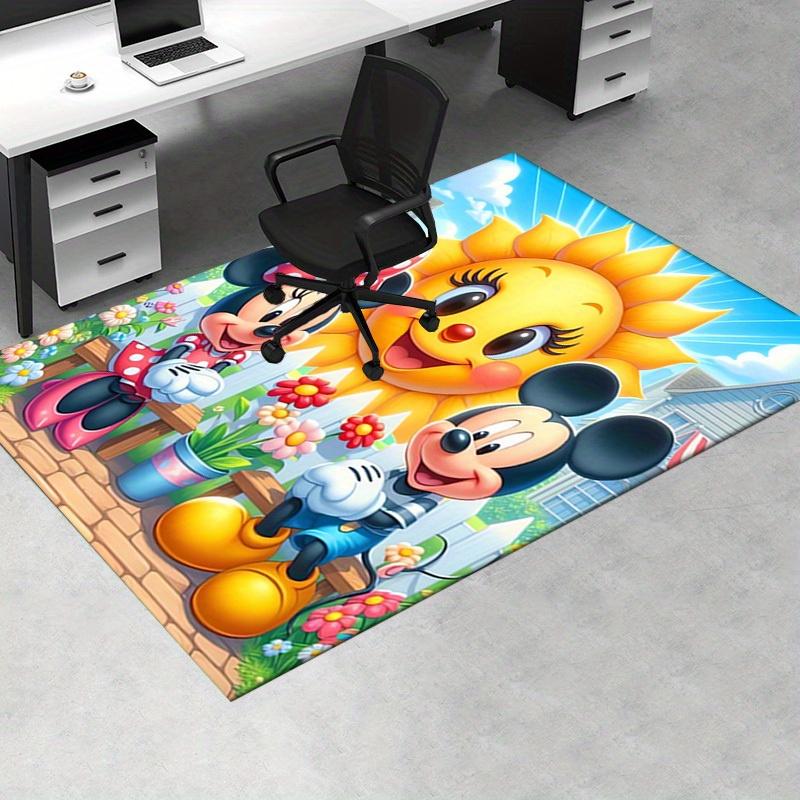 1pcOffice Carpet, Desk Mat, Gift for Home Decor, Mickey Mouse and Minnie Mouse Garden Scene Rug, Perfect for Room Flooring