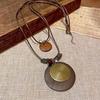 Retro Round Resin Necklace: Versatile, Fashionable High-End Clavicle Chain for Women