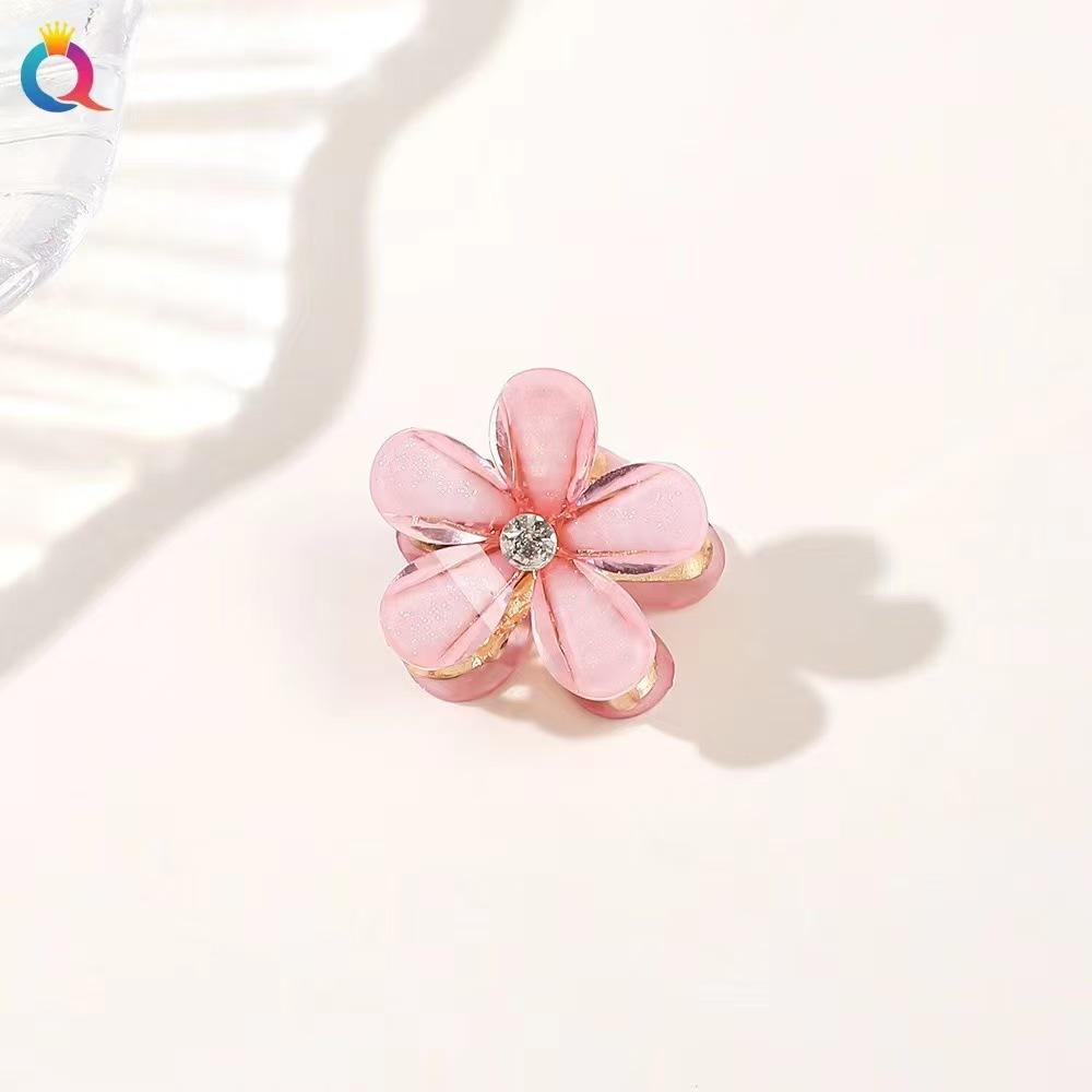 Women Girl Mini Hair Claws Flower Alloy Cute Hairpin Kids Sweet Hair Accessories Spring Clip