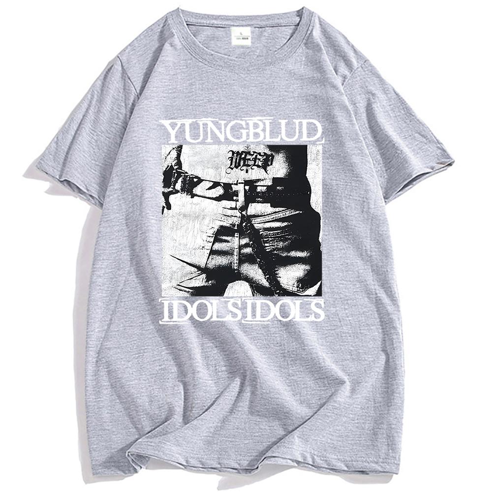 Idols Tetování Tričko YUNGBLUD Zpěvák Potisk Trička Bavlna Krátký Rukáv Letní Tričko Unisex Streetwear Hip Hop Pánská Trička Top