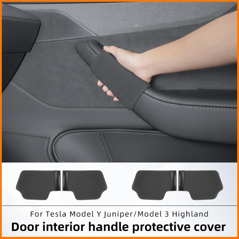 For Tesla Model Y Juniper/Model 3 Highland Interior Door Handle Protective Cover, Car Handle Protective Cover Accessories