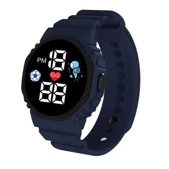 

Светящиеся электронные наручные часы изысканные квадратные высокоточные светодиодные детские футбольные цифровые королевский синий