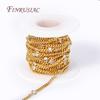 Trendy Loose Chain 18K Gold Plated Brass Mental With Zircon Crystal Beads Chains For DIY Handmade Jewelry Making Accessories