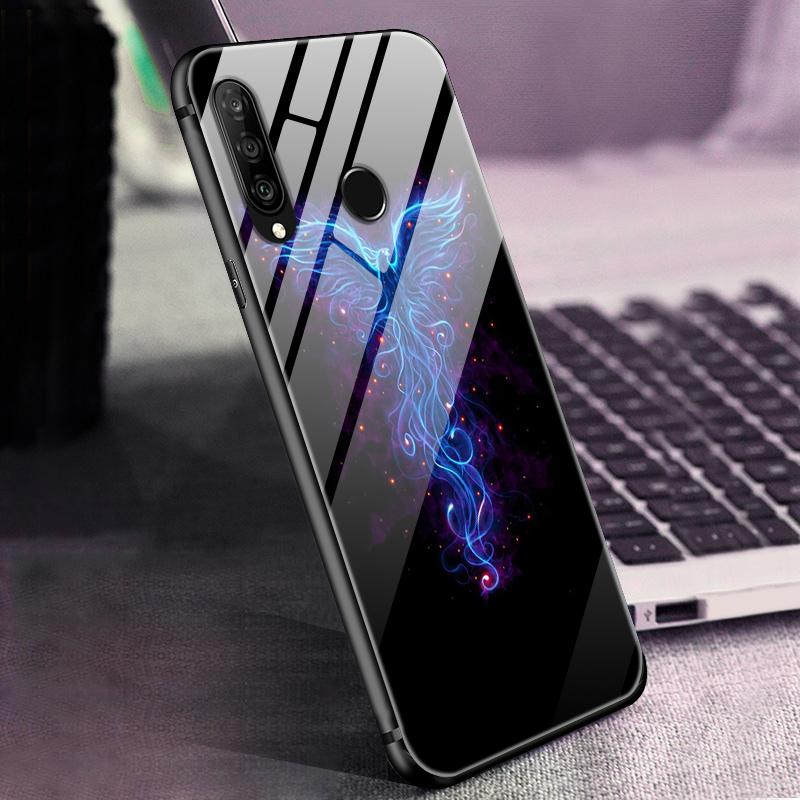6.15"For Huawei Honor 20S Case Tempered Glass Print Back Cover Hard Case For Huawei Honor 20S MAR-LX1H Phone Case Honor20S 20 S