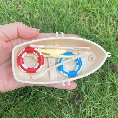 1 Set Children Gifts  Plastic Fishing Boat Model Mini Simulated Dollhouse Ornaments Miniature Fishing Boat Kit