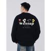 Wassup Four Seasons Floral Heavyweight Sweatshirt Men's Trendy Brand Autumn/Winter 2025 New Fleece-Lined Loose Casual Crew Neck Top