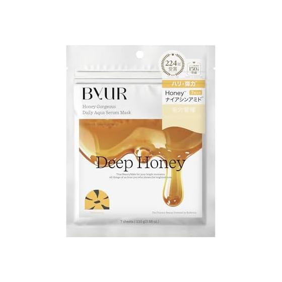 ByUR Daily Mask Face Pack Sheet Mask Face Mask 7 Pieces High Moisturizing / Early Aging Care [Plump Honey]