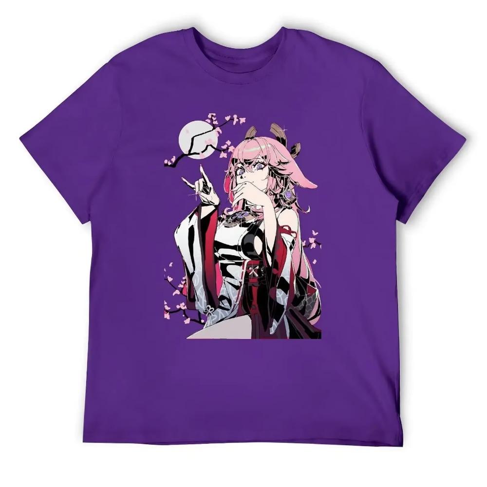 Yae Miko Photographic Print For Sale T-shirts Graphic Cool T-shirt Round Neck Motion  Humor Graphic Home USA Size