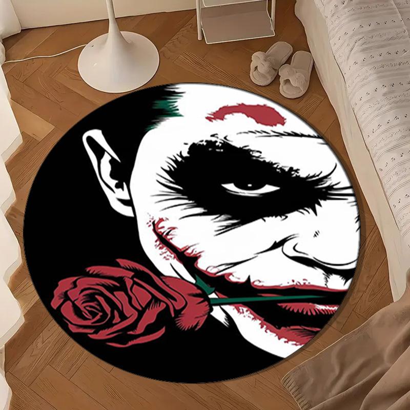 Cool Clown Pattern Round Rug for Livingroom,Bedroom, Palyroom, Chair Rug, Area Rug, Circle Carpet, Large Size Fan Christmas Gift