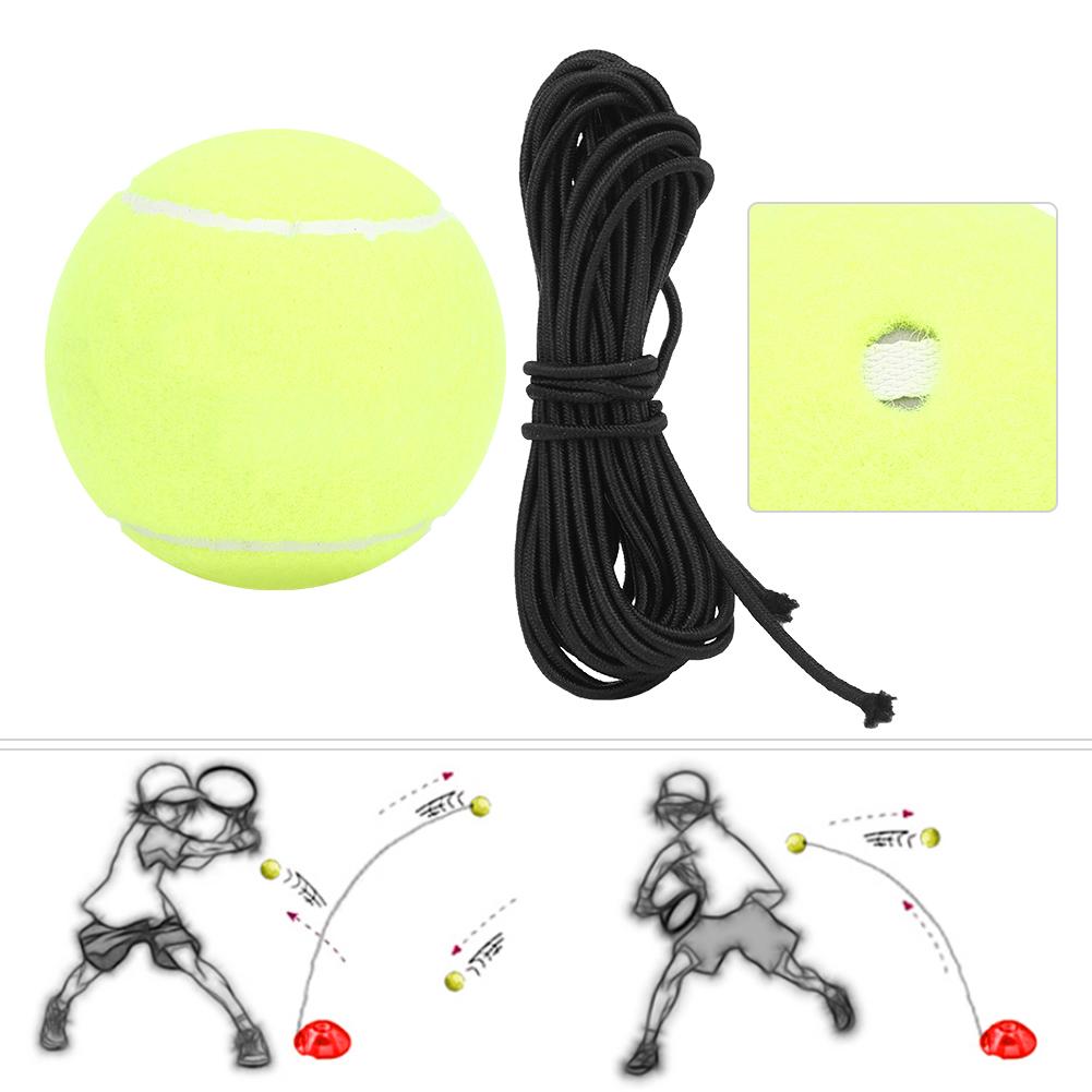 4Pcs/Set High Elastic Tennis Ball with Rubber Band for Sports Practice Training Belt Line