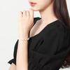 Children's Pearl & Lotus Pod Elastic Bracelet with Gold Beads