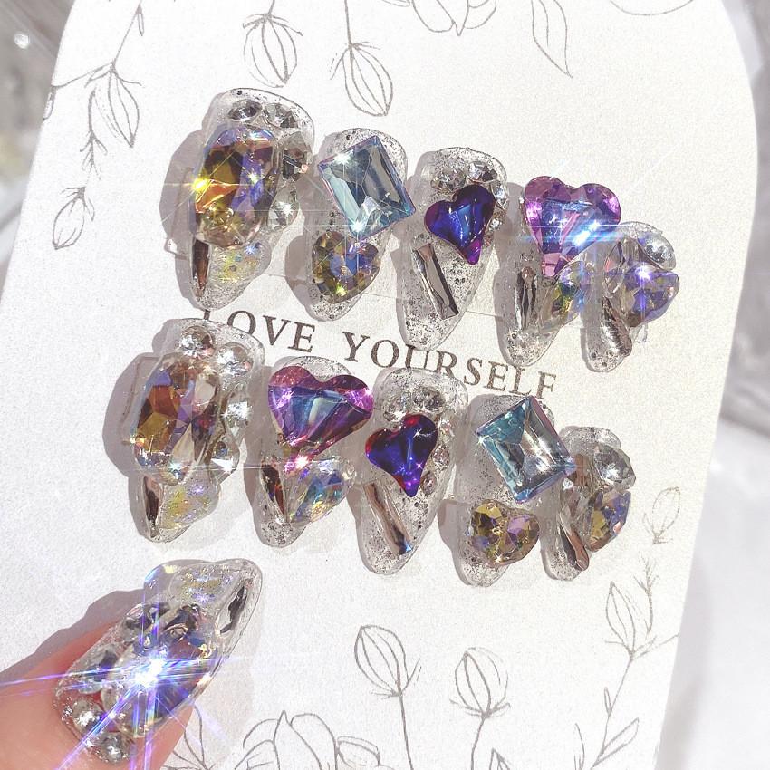 Nail Hand Wearing Nails Fashion Highgrade Pure Wind Rhinestone Nail Style Patch