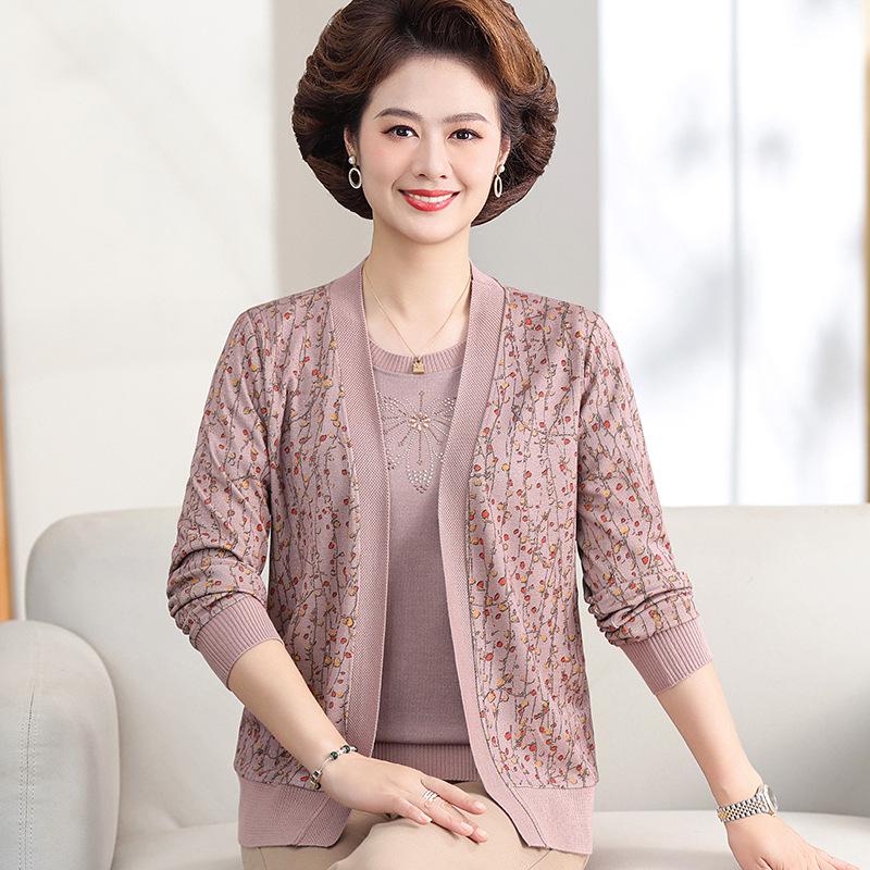 

2026 Stylish Middle-Aged Women s Two-Piece Jacket Set – Elegant Collarless Cardigan for Spring-Autumn. 2XL (Recommended 110-120 lbs) верблюд