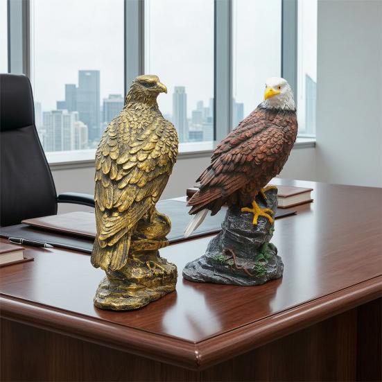 Garden Resin Eagle Statue, Outdoor Standing Eagle Sculpture, Yard Lawn Eagle Ornament, Housewarming Gift for Friends Family