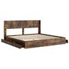 Bed Frame with Storage Space and Headboard Smoked Oak