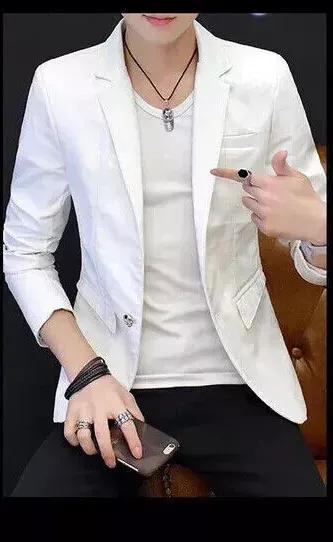 

Деловая вечеринка Стильный белый овчины ручной работы формальный горячий кожаный мужской пиджак 2XL белый