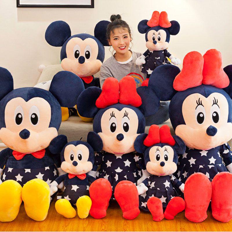 Large Lovely Mickey Mouse Minnie Plush Toys Soft Stuffed Dolls For Kids' Comfort