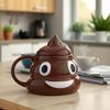 Tasse en Céramique Caca - Farce, Drôle, Tour, Tasse Caca Personnalité, Tasse à Café avec Couvercle, Cadeau Gag