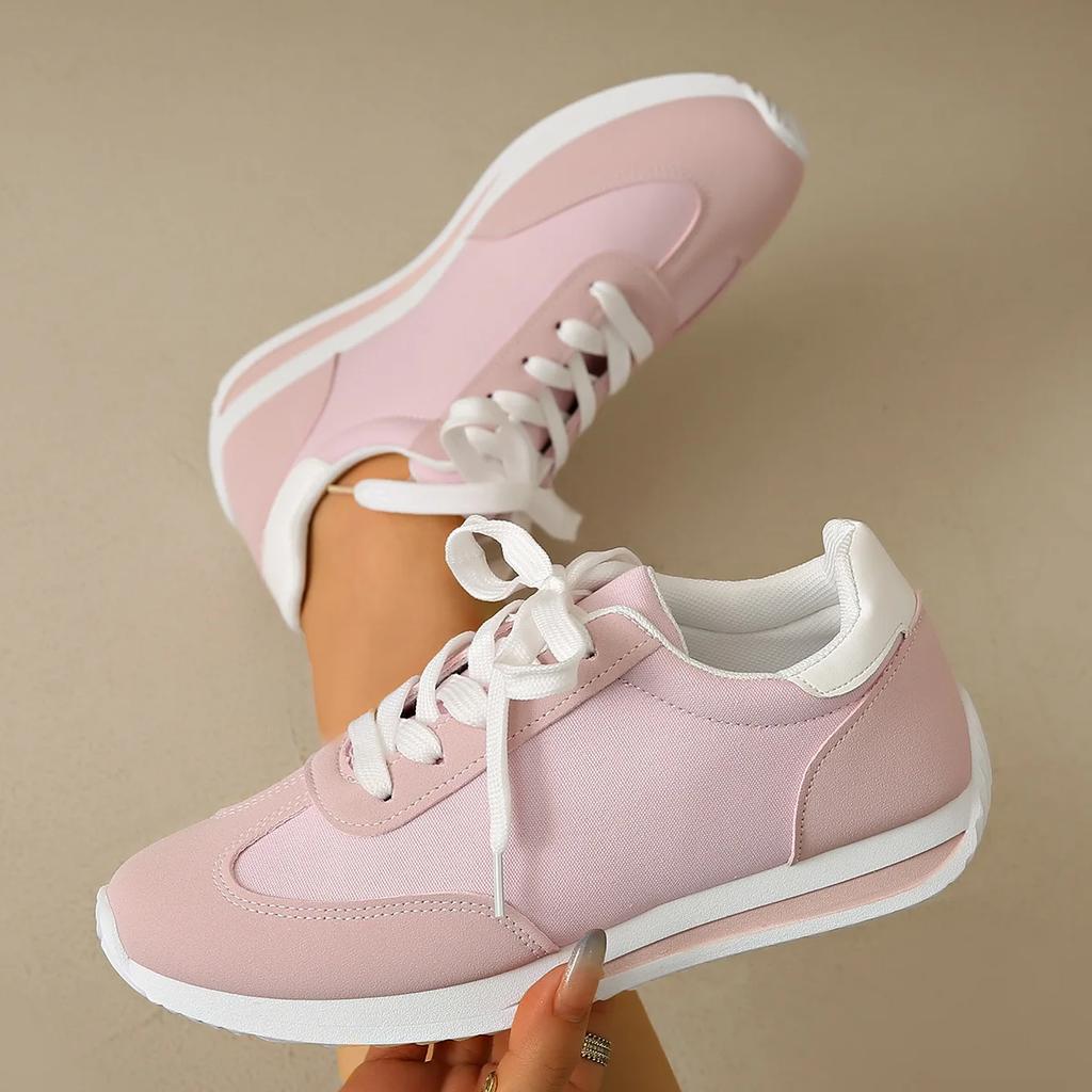 Fashion Ladies Large Size Fashionable Contrast Color Leather Surface Sports Shoes Spring Autumn Season Unisex Slip-On Casual Sneakers