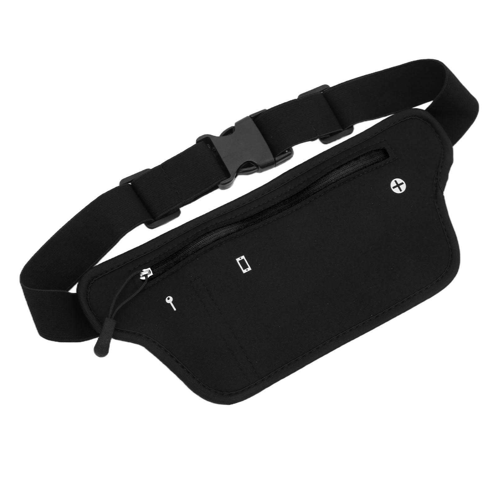 

Waist Pack Adjustable Neoprene Running Waist Bag with Elastic Waistband for Men WomenBlack