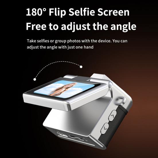 Thumb-Sized Flip Screen Mini Camera Tiny Retro Keychain Digital Camera with 1.47" LCD Screen Vintage