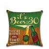 Vintage Beer Bottle Cartoon Pillow Case Alphabet Beer Printed Throw Pillow Vintage Home Decorative  Linen Cushion Cover
