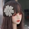 Black Bridal Veils Flower Wedding Headwear French Style Bride Head Net  Hair Jewelry