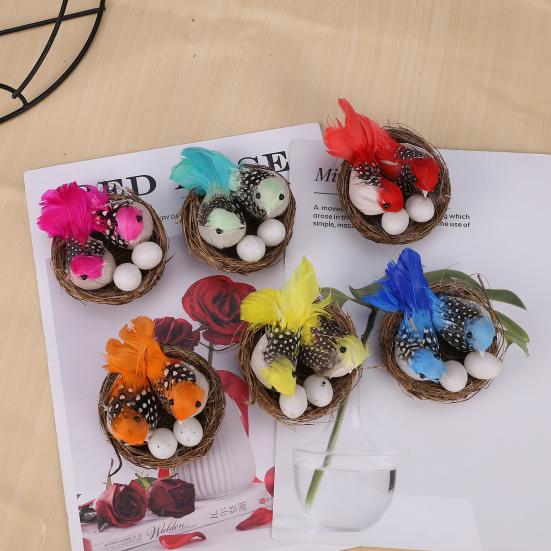 1 Set Nido de Pájaro Artificial Aspecto Realista Espuma Ecológica Manualidad Creativa Estatua de Pájaros Nido de Pájaro Falso para el Hogar