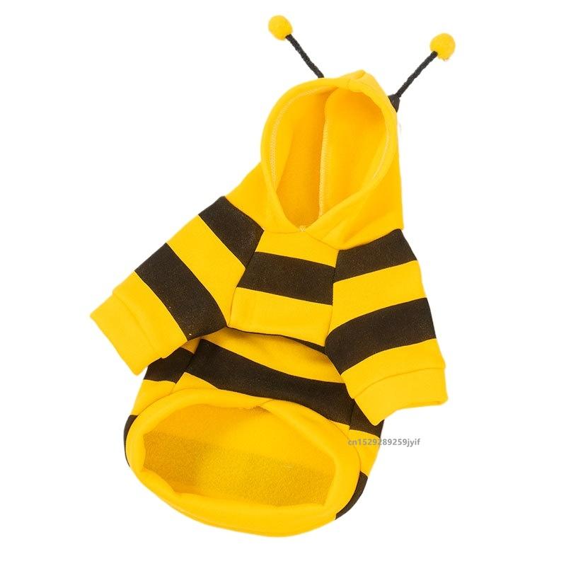Bee Pet Puppy Coat Apparel Outfit Fleece Clothes Dog Cat Hoodie Sweatshirt Fancy Costume Cosplay Sweater Dog Hoodies