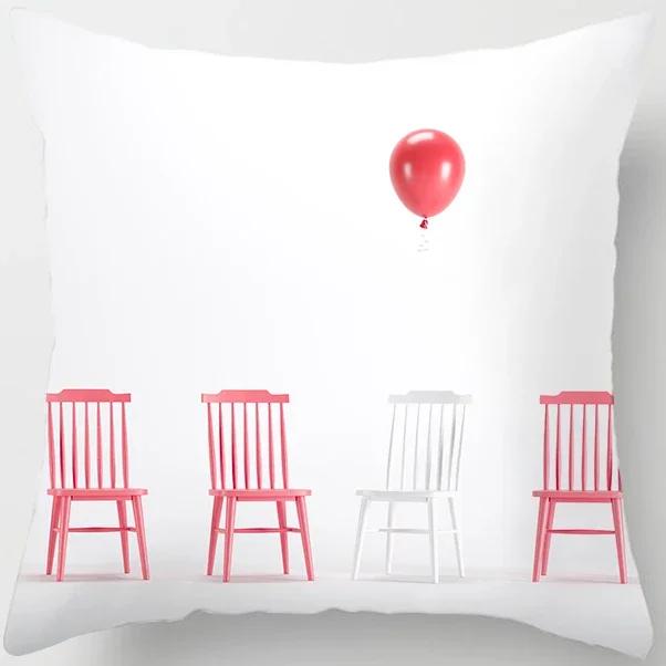 Peach Skin Pillowcase Home Decor  Candy Color Macaron Print Car Sofa Pillow Cushion Cover