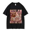 Rizz Em mit dem Tism Lustiges Waschbär Meme T-Shirt Herren Damen Harajuku Übergroße Baumwoll-T-Shirts Retro Hohe Qualität Mode-T-Shirt