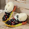 New large size cotton shoes women's snowflake Santa Claus flat casual shoes autumn and winter single shoes