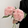 1pcs Fake White Flowers Artificial Silk Hydrangea Flowers Bouquets Faux Hydrangea Stems for Home Table Centerpieces Wedding Party Decoration (White)