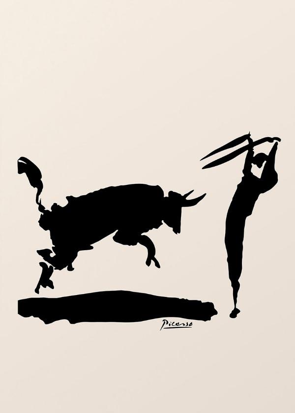 Picasso Kiss Art Bullfight Square Don Quixote Museum Exhibition Poster Wall Hanging Pablo Home Decor Accessories Canvas Painting