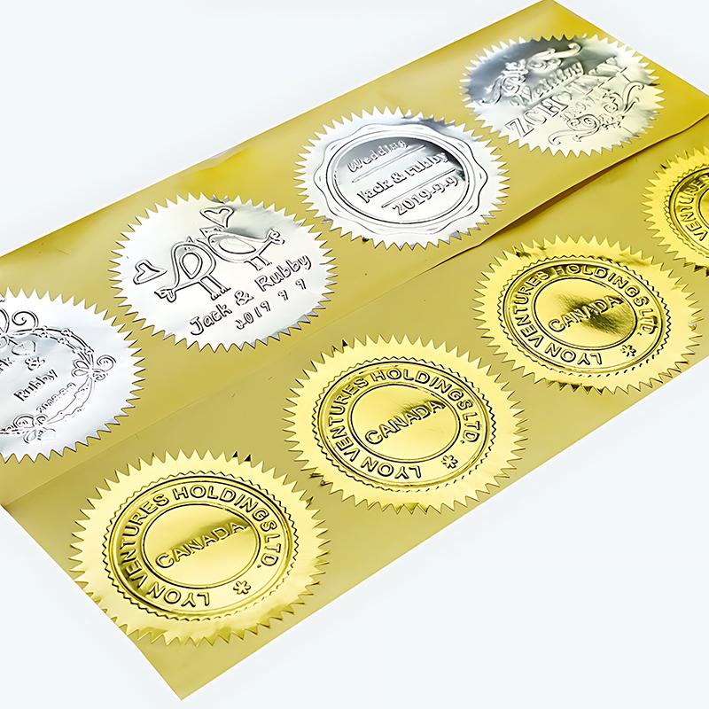 200 Stück Goldene Silberne Runde Zahnrad Aufkleber Selbstklebend 45mm Größe Präge Stempel Requisite Geschenkverpackung Umschlag Karten Dekoration ZYF