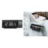 Compact USB Projection Alarm Clock with Double Alarms and Temperature Display with 180° Projectors on Celing Walls