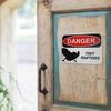 Chicken Hazard Sign 3D Printed Chick Danger Sign Indoor Outdoor Home Farm Garden Decorative Tiny Raptors Warning Sign