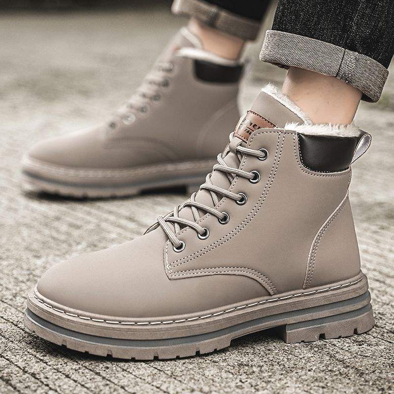 

Winter large size men s shoes are cold-proof and warm, piled and thickened snow boots men s high-top trendy versatile cotton shoes men s Martin boots 48