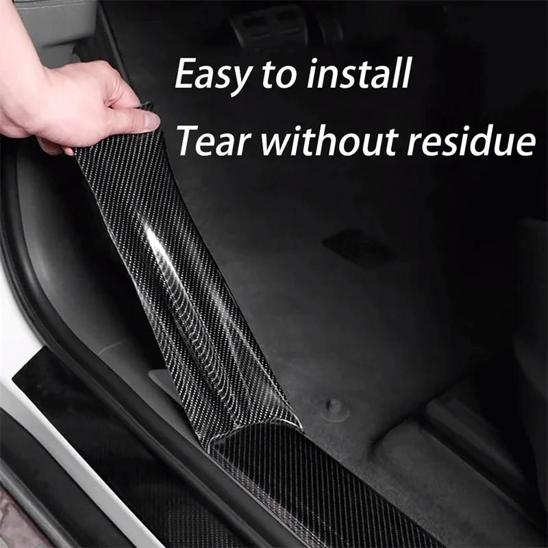 5m Nano Kohlefaser Auto Türschweller Schutzband 3D Kratzfest Klebefolie für SUV/LKW/Fahrzeugtüren & Stoßfänger PVC Zierleiste Schutzrolle