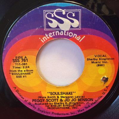 7inch Record PEGGY SCOTT & JO JO BENSON - Soulshake / We Were Made For Each O SSS761 SSS Internation 1969 US Soul/Funk Used