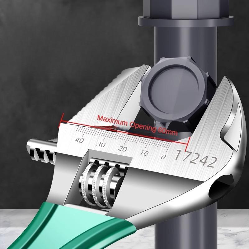 6/8 Inch Adjustable Wrench Mini Monkey Short Handle Spanner Material Laser Scale Rubber Wrapped Key