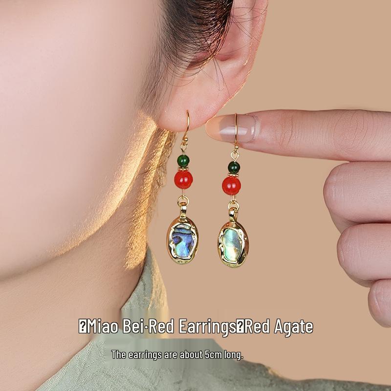 Women's Summer Style Fresh Pearl Earrings, High-End Hanfu Accessories, 925 Sterling Silver